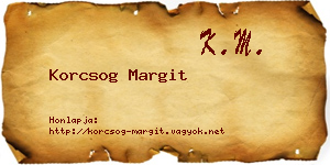 Korcsog Margit névjegykártya